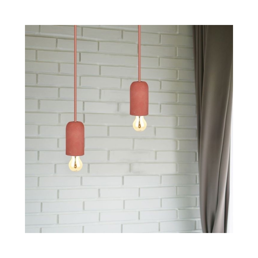 Cavo di alimentazione 1xE27/60W/230V calcestruzzo/rosso
