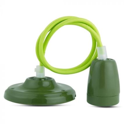 Cavo di alimentazione 1xE27/60W/230V verde/porcellana