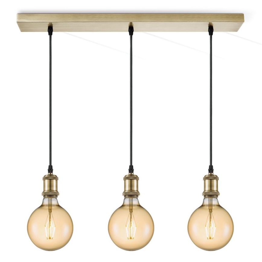 Cavo di alimentazione VINTAGE 3xE27/40W/230V ottone