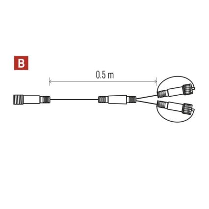 Cavo di derivazione esterno per catene di collegamento, 0,5 m, IP44