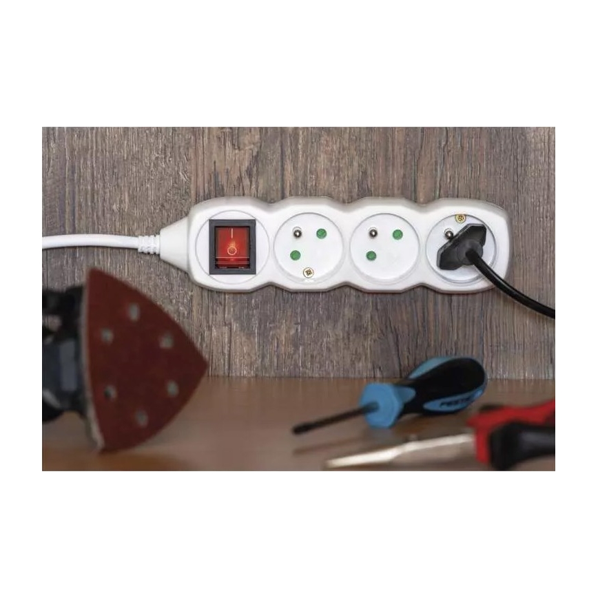 Cavo di prolunga con interruttore 4Z 10m bianco