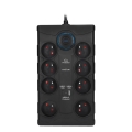 Cavo di prolunga con interruttore e protezione contro le sovratensioni 8Z Tipo E + 1x USB-A + 1x USB-C 2m nero
