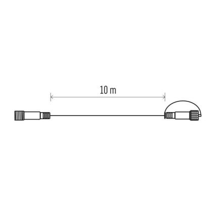 Cavo di prolunga da esterno per catene luminose 10 m IP44 bianco