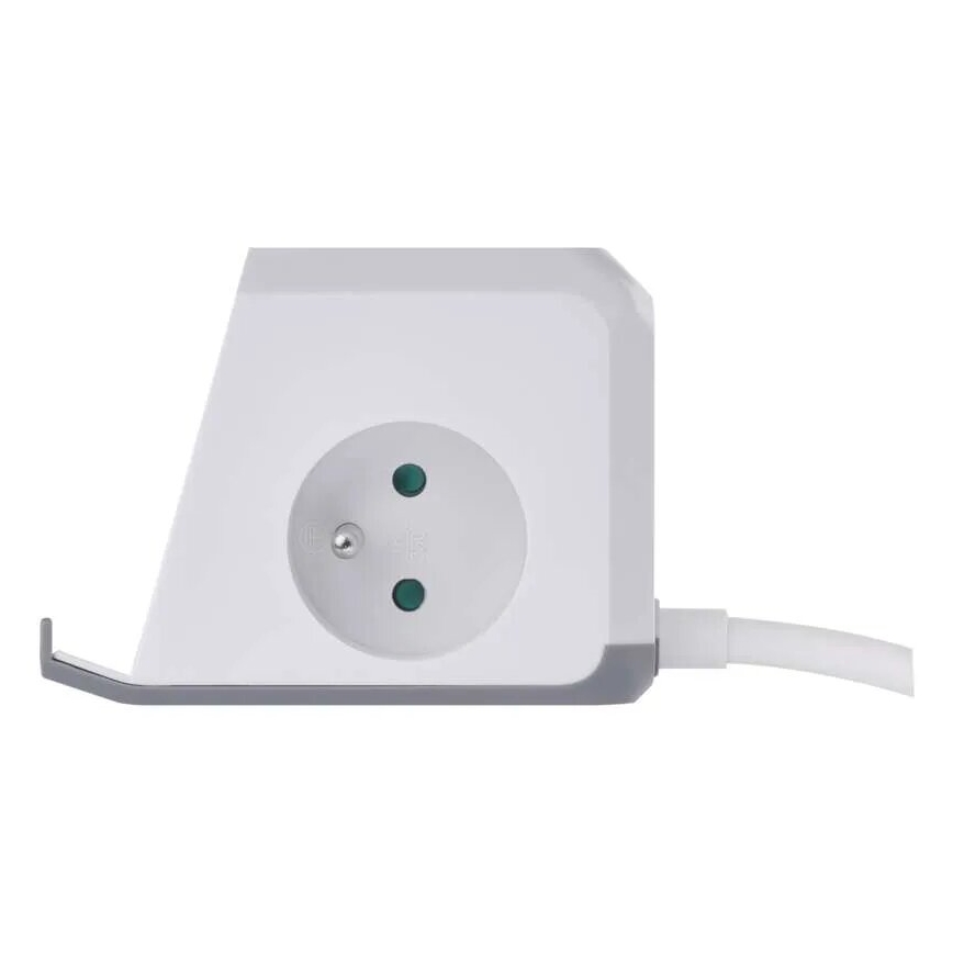Cavo prolunga a cubo con ricarica wireless QI 2Z + 2x USB-A + 1x USB-C 2m bianco