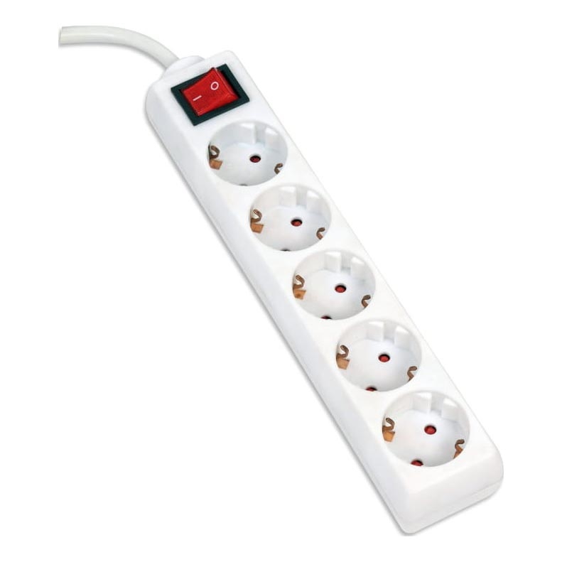 Cavo prolunga con interruttore 5P Tipo F 1,5m SCHUKO bianco