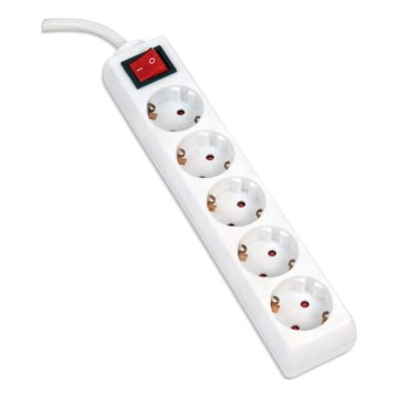Cavo prolunga con interruttore 5Z Tipo F 5m SCHUKO bianco