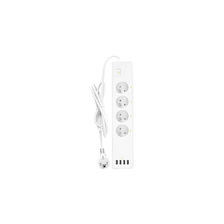 Cavo prolunga con interruttore SMART 1,8 m 4 prese + 4xUSB Wi-Fi Tuya
