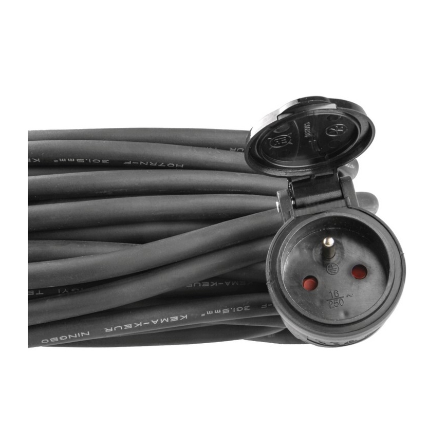 Cavo prolungatore in gomma, 1 presa, 20m, IP44