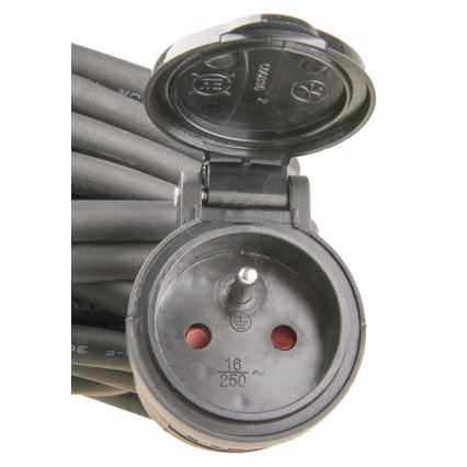 Cavo prolungatore in gomma, 1 presa, 20m, IP44