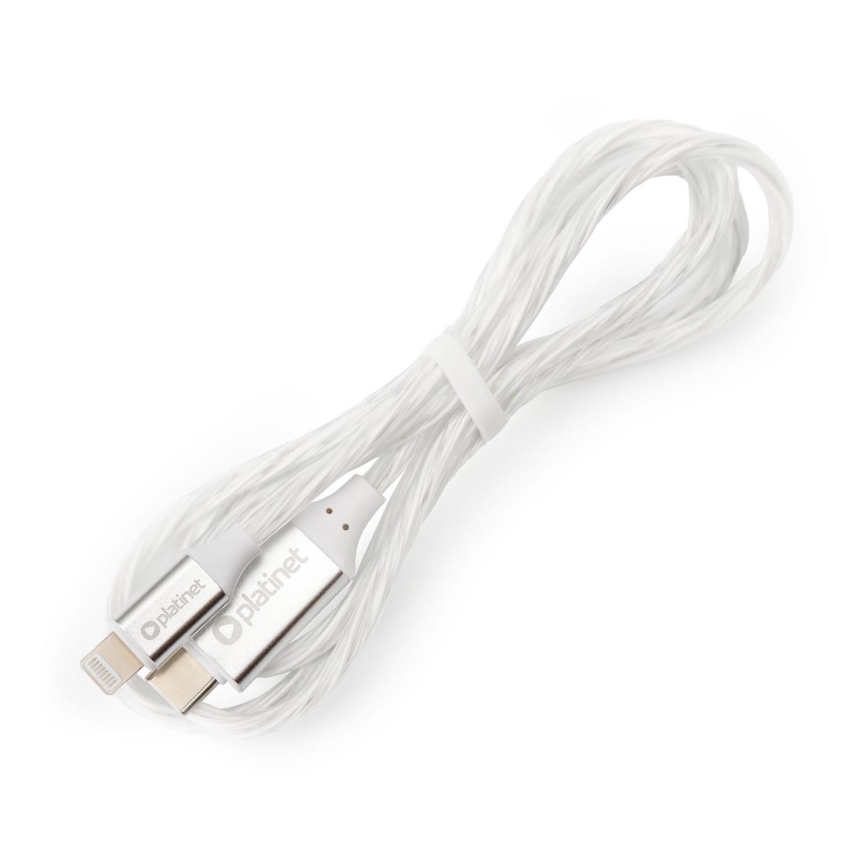 Cavo USB USB-C / Lightning connettore con LED retroilluminazione 27W 1m bianco