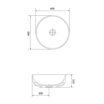 Cersanit K116-048 - Lavabo da appoggio MODUO diam. 40 cm ceramica/bianco lucido