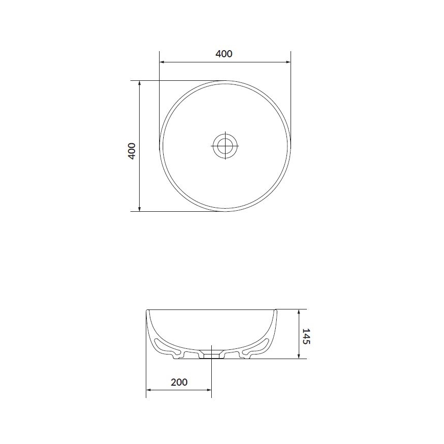 Cersanit K116-048 - Lavabo da appoggio MODUO diam. 40 cm ceramica/bianco lucido