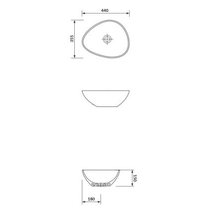 Cersanit K116-051 - Lavandino da appoggio MODUO 35,5x44 cm ceramiche/bianco lucido