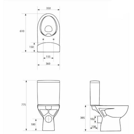 Cersanit K27-062 - WC a pavimento PARVA ceramiche/bianco