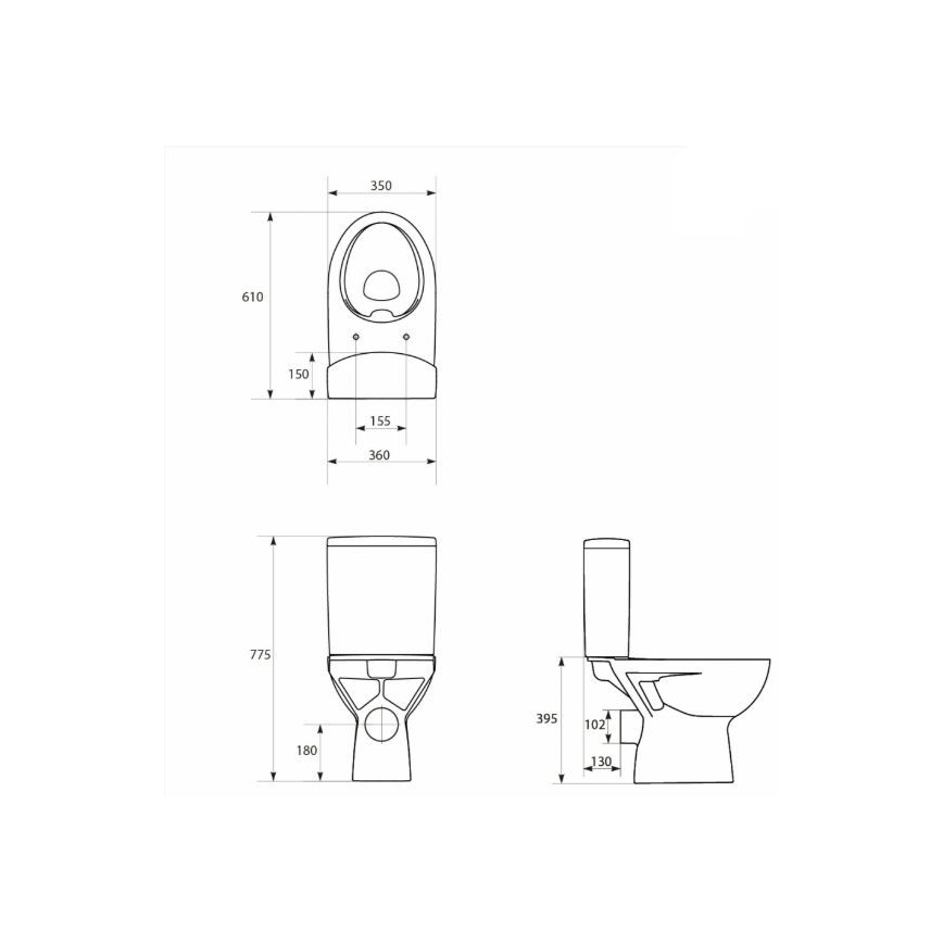 Cersanit K27-062 - WC a pavimento PARVA ceramiche/bianco