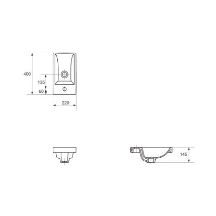 Cersanit K32-001-BOX - Lavabo da incasso COMO 22x40 cm ceramica/bianco lucido