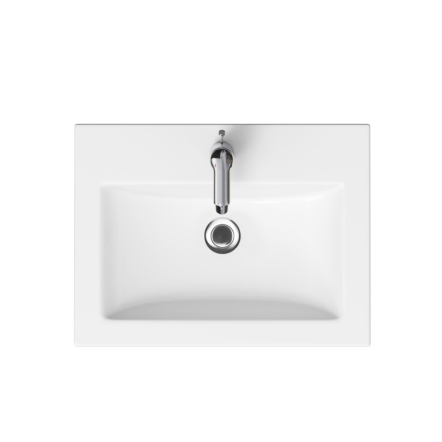 Cersanit K32-003-BOX - Lavabo da appoggio/a parete COMO 45x60 cm in ceramica/bianco lucido