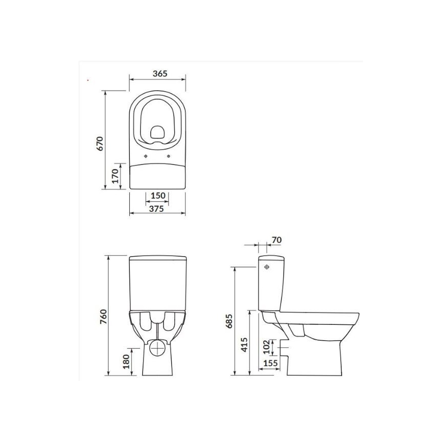 Cersanit K35-037 - WC a pavimento con tavoletta CITY ceramiche/bianco
