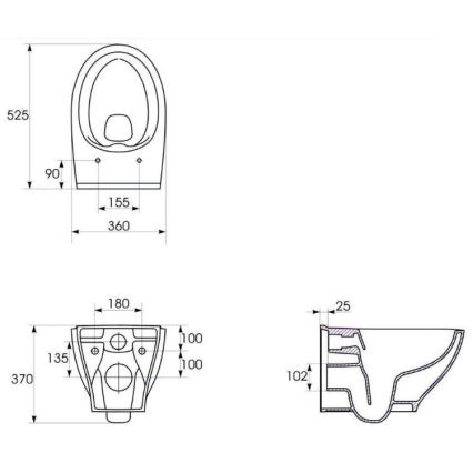 Cersanit K701-147 - WC a parete con sedile SAVIO ceramiche/bianco