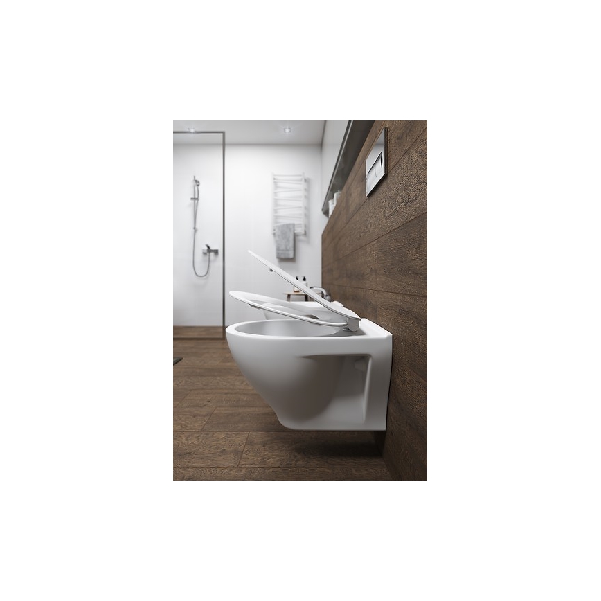 Cersanit K701-147 - WC sospeso con sedile SAVIO ceramica/bianco