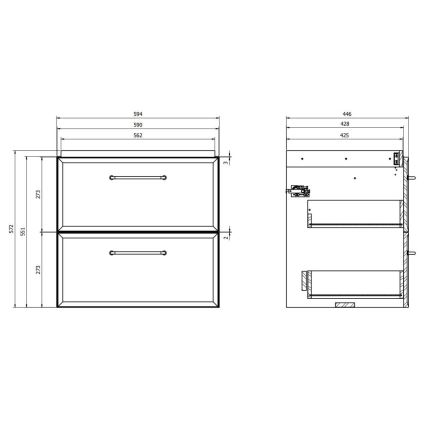 Cersanit S1021-002 - Mobile bagno sospeso per lavabo MILLE 60x45 cm nero