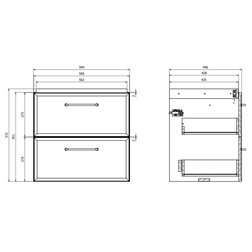 Cersanit S1021-003 - Mobile sottolavabo sospeso MILLE 60x45 cm menta