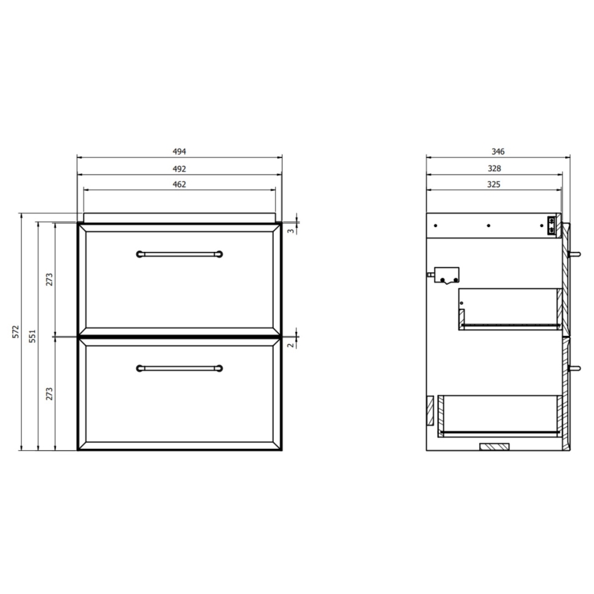 Cersanit S1021-005 - Mobile sospeso per lavabo MILLE SLIM 50x35 cm bianco
