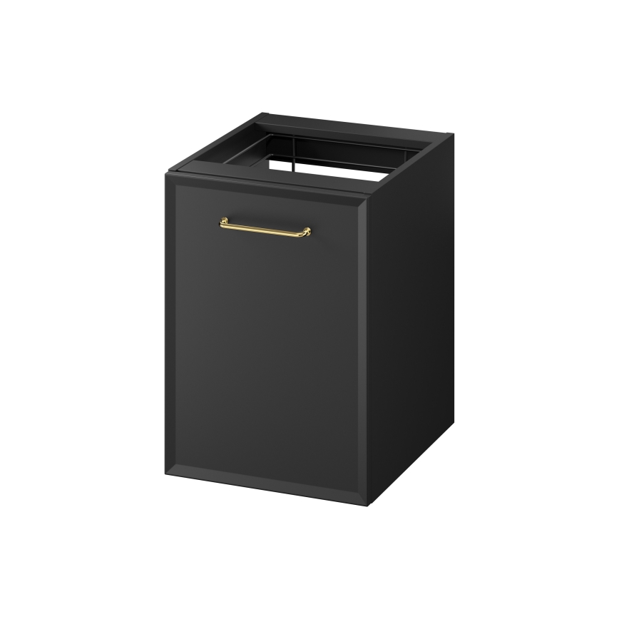 Cersanit S1022-012 - Mobile bagno sospeso con cesto porta biancheria MILLE 40x55x45 cm nero