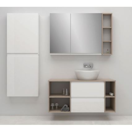 Cersanit S590-030 - Mobile da bagno con specchio MEDDIE 80x40 cm