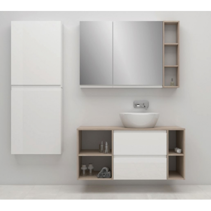Cersanit S590-030 - Mobile da bagno con specchio MEDDIE 80x40 cm