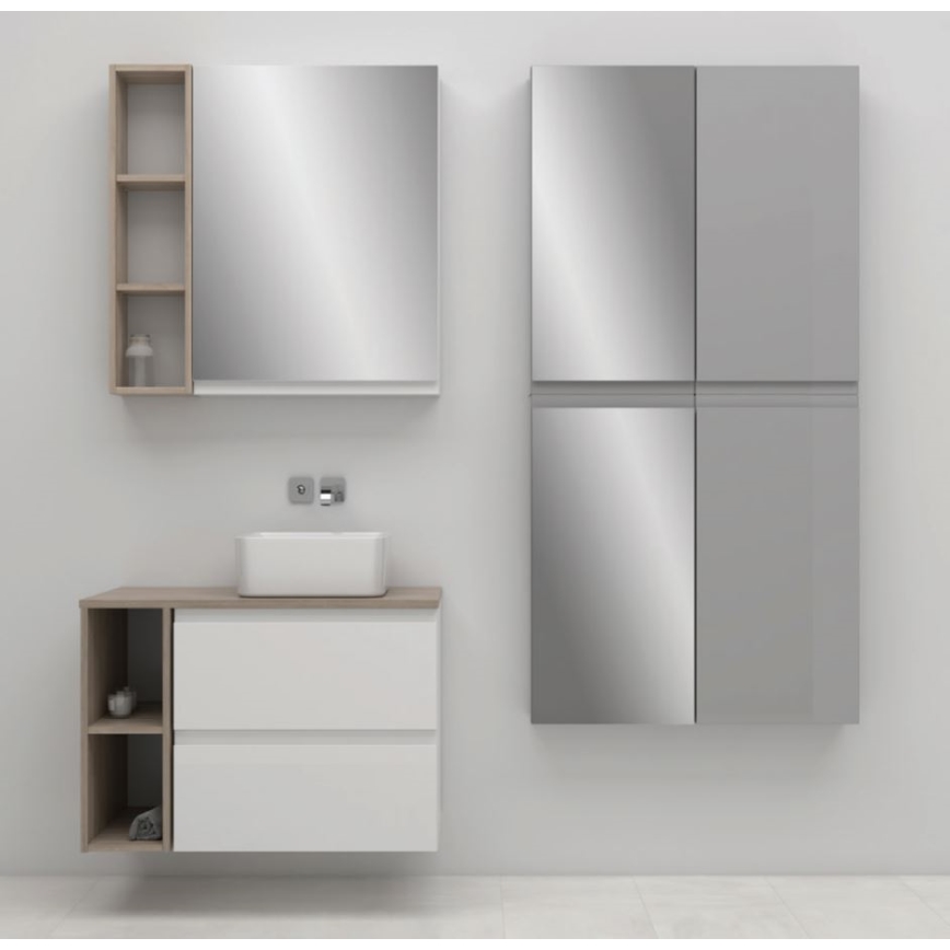 Cersanit S590-030 - Mobile da bagno con specchio MEDDIE 80x40 cm
