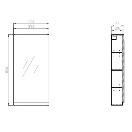 Cersanit S590-030 - Mobile da bagno con specchio MEDDIE 80x40 cm