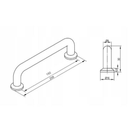 Cersanit S599-0183 - Maniglia per mobili MILLE 20x3 cm cromo lucido