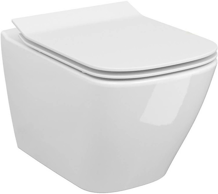 Cersanit S701-405 - WC a parete con sedile CITY SQUARE ceramiche/bianco