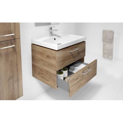 Cersanit S801-153-DSM - Mobile da bagno sospeso con lavabo LARA COMO 50x40 cm, finitura noce