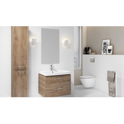 Cersanit S801-153-DSM - Mobile da bagno sospeso con lavabo LARA COMO 50x40 cm, finitura noce