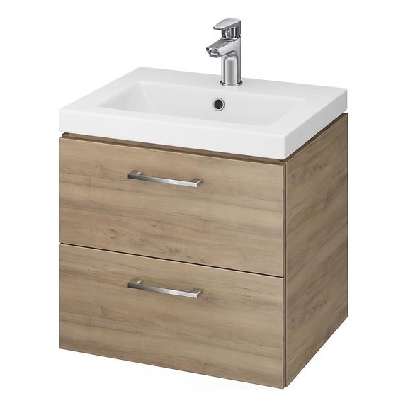 Cersanit S801-153-DSM - Mobile da bagno sospeso con lavabo LARA COMO 50x40 cm, finitura noce