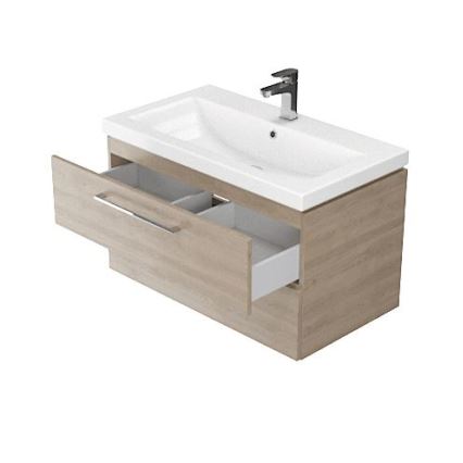 Cersanit S801-154-DSM - Mobile bagno a sospensione con lavabo ELODY 46x80 cm noce