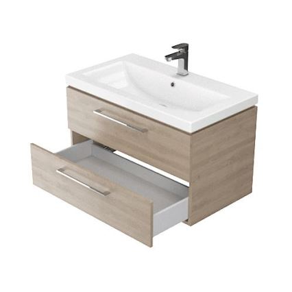Cersanit S801-154-DSM - Mobile bagno sospeso con lavabo LARA 80x45 cm in noce