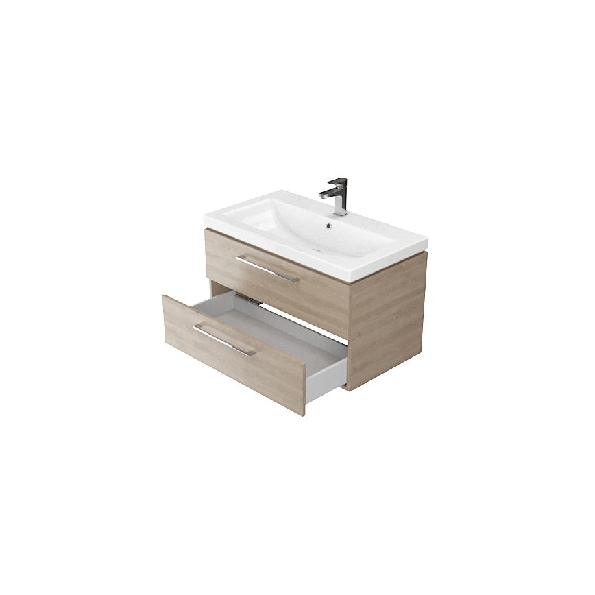Cersanit S801-154-DSM - Mobile bagno sospeso con lavabo LARA 80x45 cm in noce