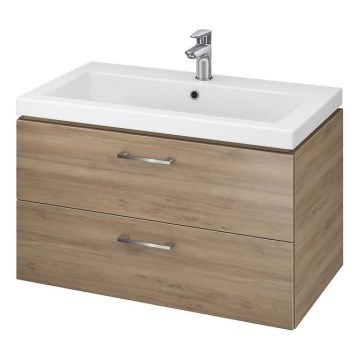 Cersanit S801-154-DSM - Mobile da bagno sospeso con lavabo LARA 80x46x45 cm noce
