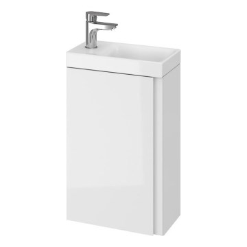 Cersanit S801-218-DSM - Mobile bagno sospeso con lavabo MODUO SLIM 40x22 cm, bianco lucido