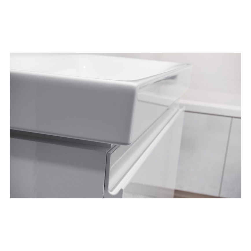 Cersanit S801-221-DSM - Mobile bagno sospeso con lavabo MODUO 80x62x45 cm, bianco lucido