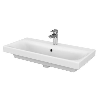 Cersanit S801-221-DSM - Mobile bagno sospeso con lavabo MODUO 80x62x45 cm, bianco lucido