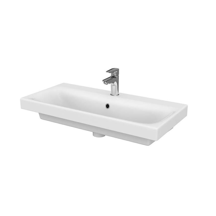 Cersanit S801-221-DSM - Mobile bagno sospeso con lavabo MODUO 80x62x45 cm, bianco lucido