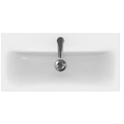 Cersanit S801-221-DSM - Mobile bagno sospeso con lavabo MODUO 80x62x45 cm, bianco lucido