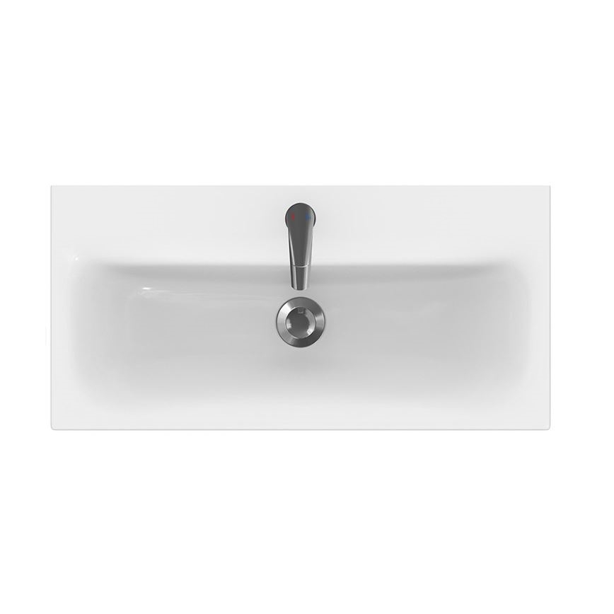 Cersanit S801-221-DSM - Mobile bagno sospeso con lavabo MODUO 80x62x45 cm, bianco lucido