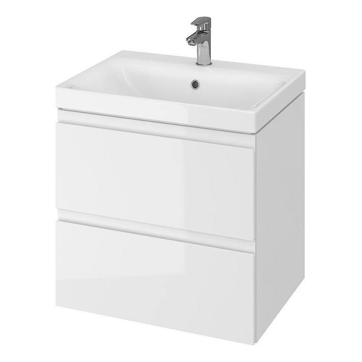 Cersanit S801-223-DSM - Mobile bagno sospeso con lavabo MEDDIE 62x60 cm bianco lucido