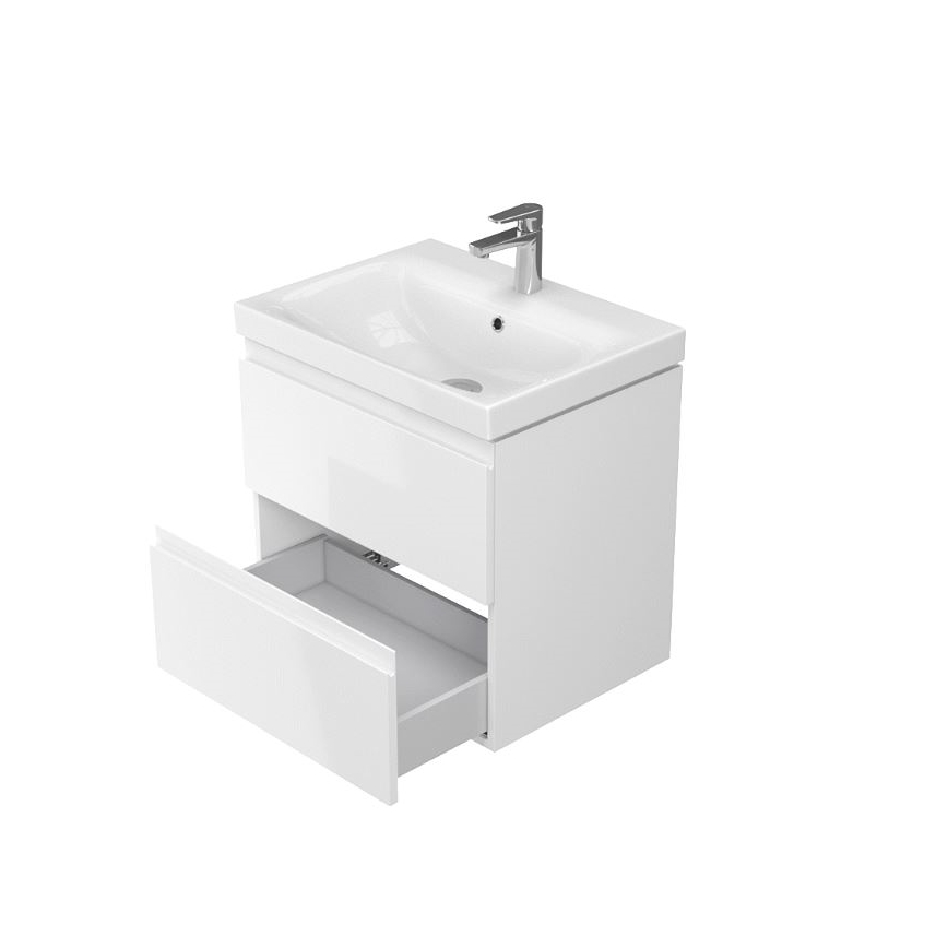 Cersanit S801-223-DSM - Mobile bagno sospeso con lavabo MODUO 60x45 cm bianco lucido
