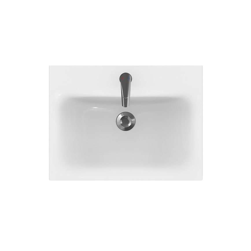 Cersanit S801-223-DSM - Mobile bagno sospeso con lavabo MEDDIE 62x60 cm bianco lucido